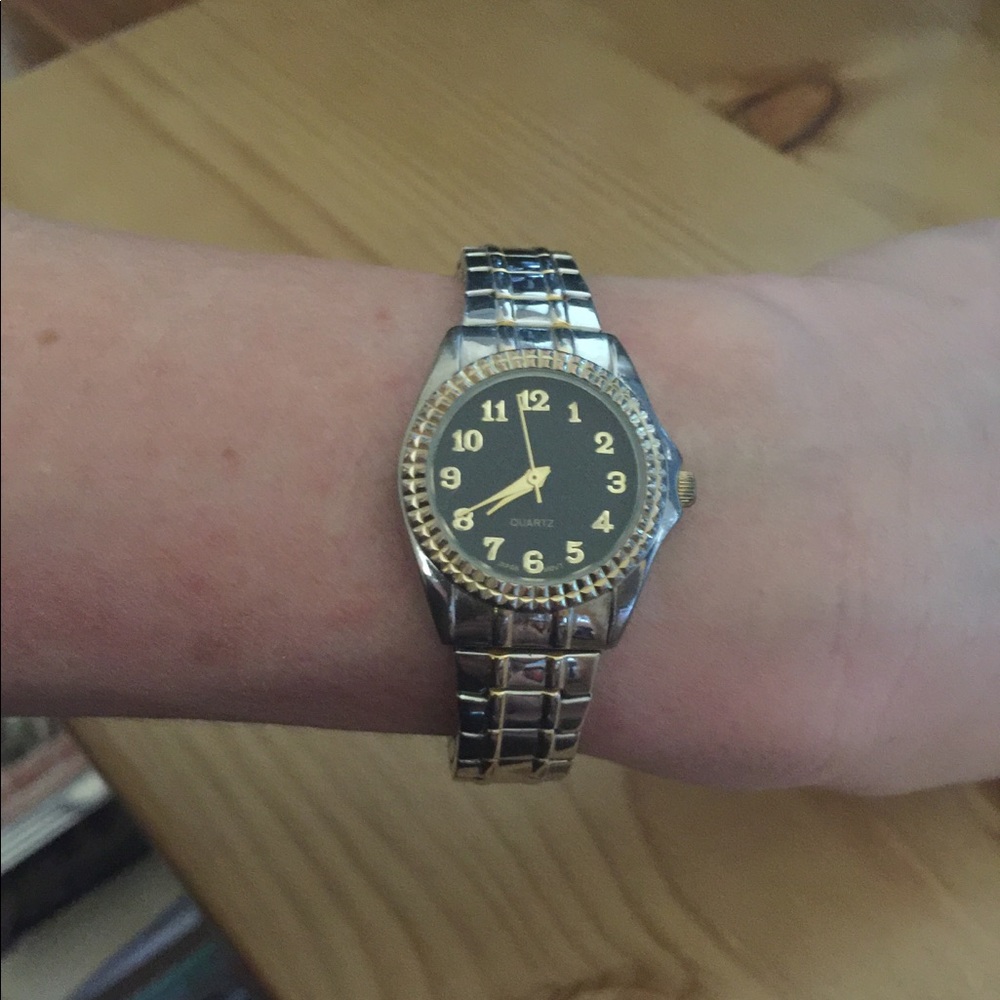 Gold and silver tone quartz watch